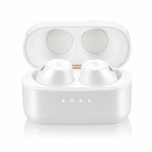 <img src=" Crystal 5A  Earbuds white Crystal 5A.jpg "alt="a pair of white earbuds flash red light">